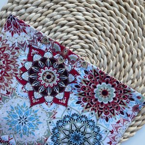 Kenyeres zsák - piros mandalás (30x45cm)