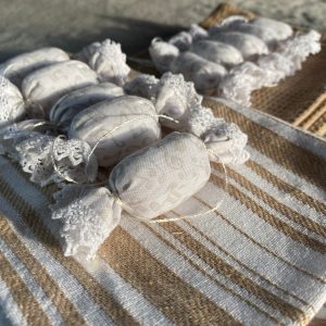 Textil szaloncukor - ezüst