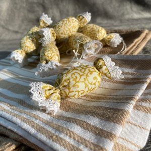 Textil szaloncukor - arany