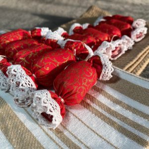 Textil szaloncukor - piros