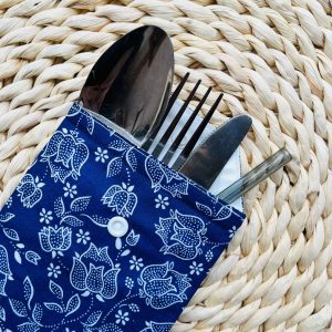 Evőeszköz tartó - kékfestő